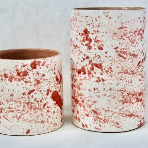 Marokkansk krukke/vase- VASI- rød splash