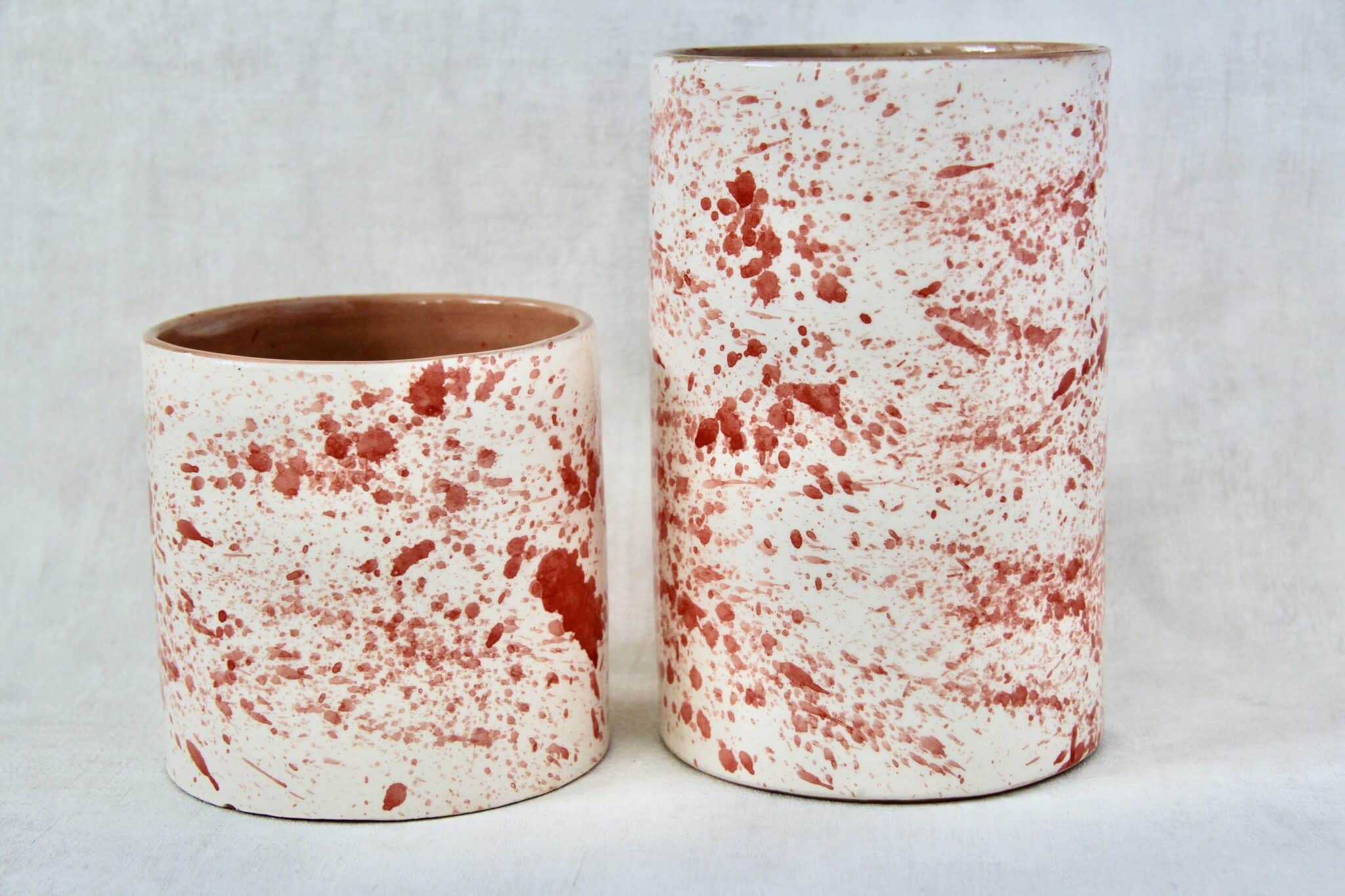 Marokkansk krukke/vase- VASI- rød splash 1 Marokkansk krukke/vase- VASI- rød splash