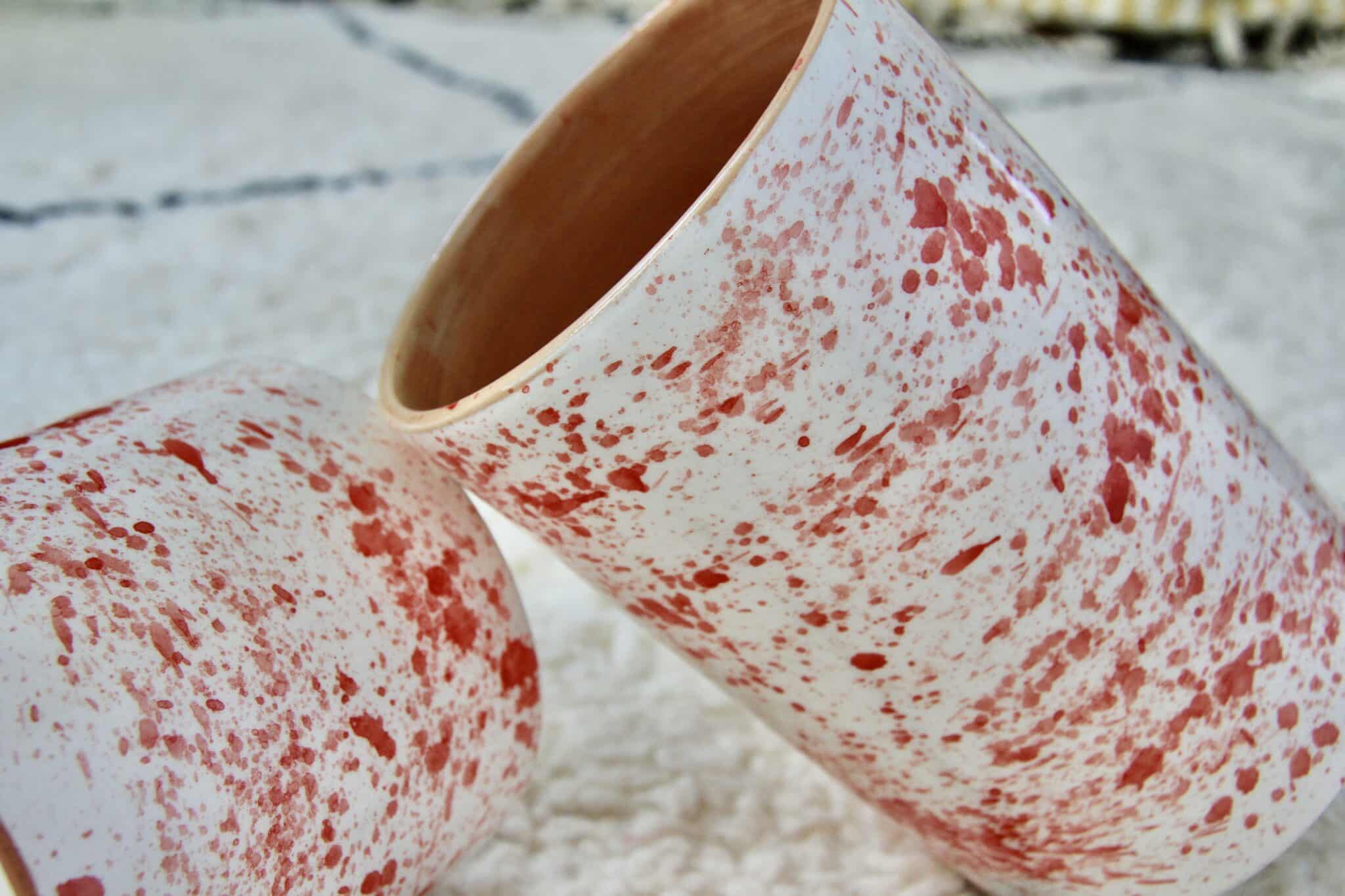 Marokkansk krukke/vase- VASI- rød splash 4 Marokkansk krukke/vase- VASI- rød splash - Image 4