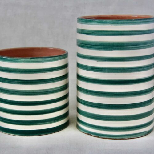 Marrokkansk krukke/vase - SIVA- grøn stribes