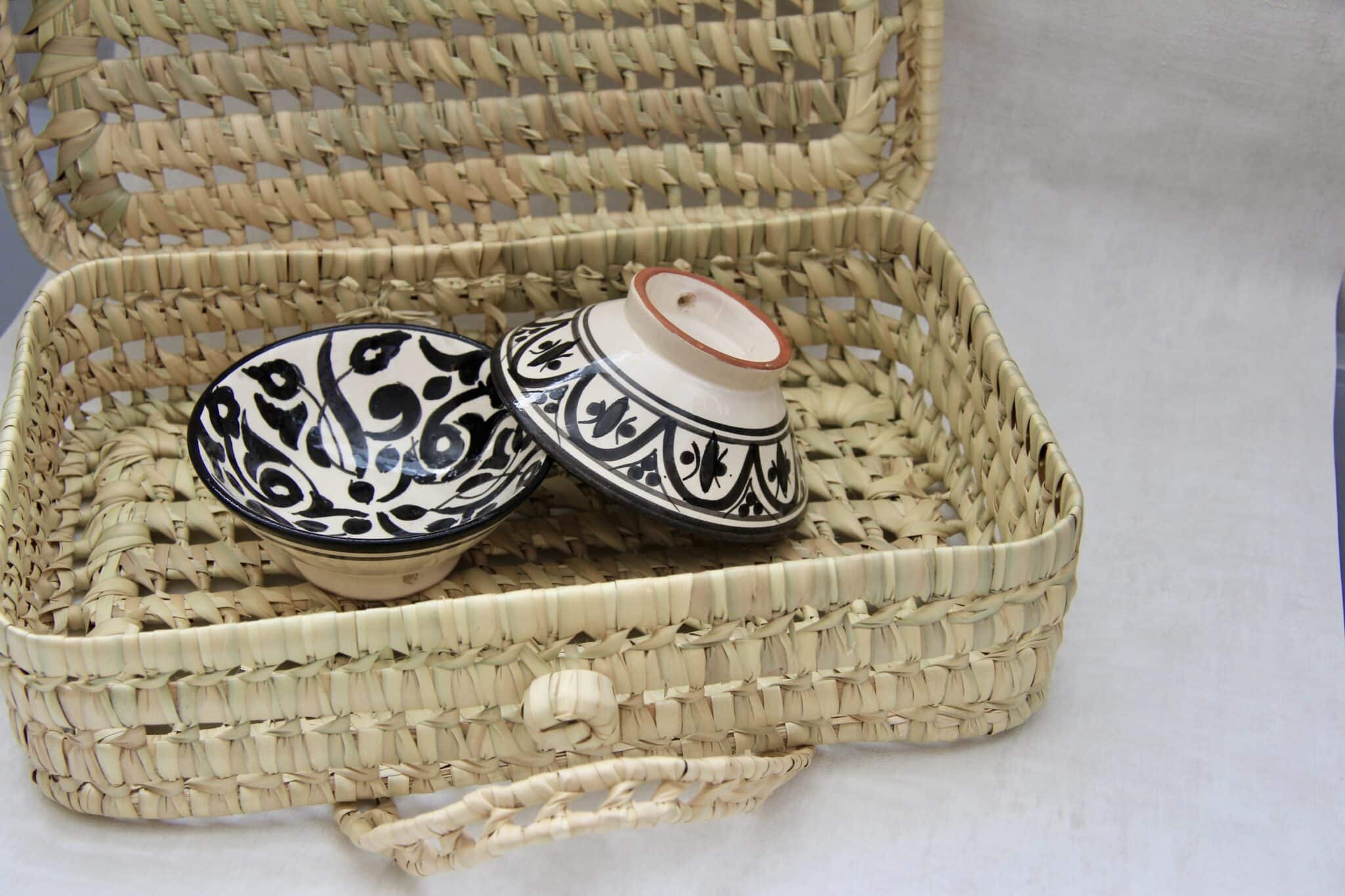 Raffia kurv med låg - natur 2 Raffia kurv med låg - natur - Image 2