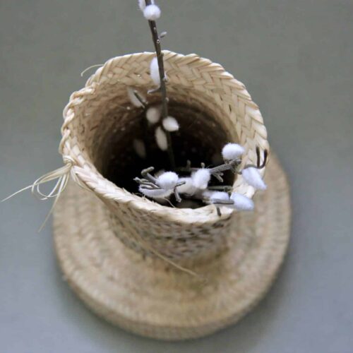 Raffia gulv vase - natur