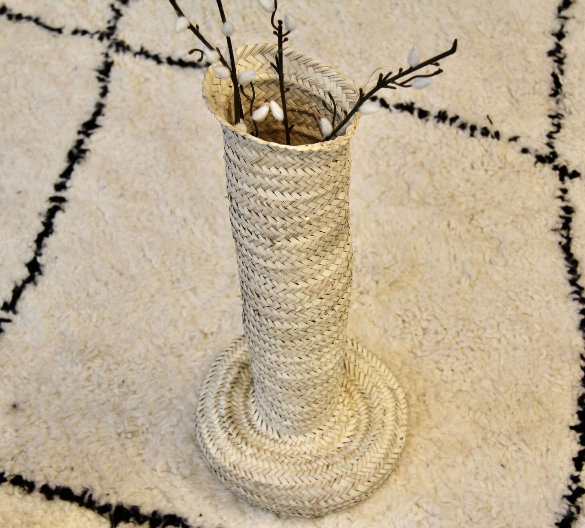 Raffia gulv vase - natur 3 Raffia gulv vase - natur - Image 3