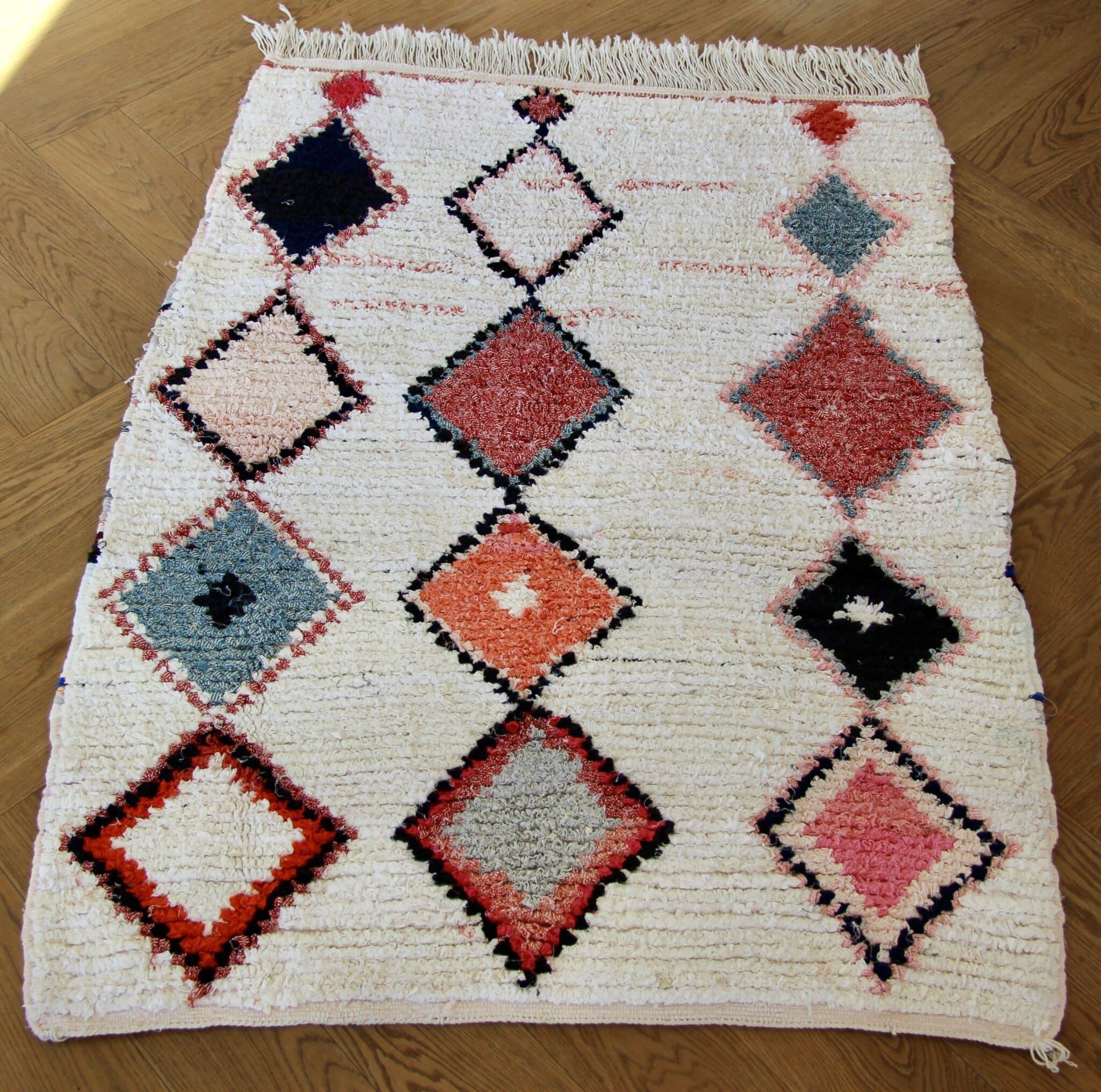 Boucherouite tæppe 102 x 136 cm 2 Boucherouite tæppe 102 x 136 cm - Image 2