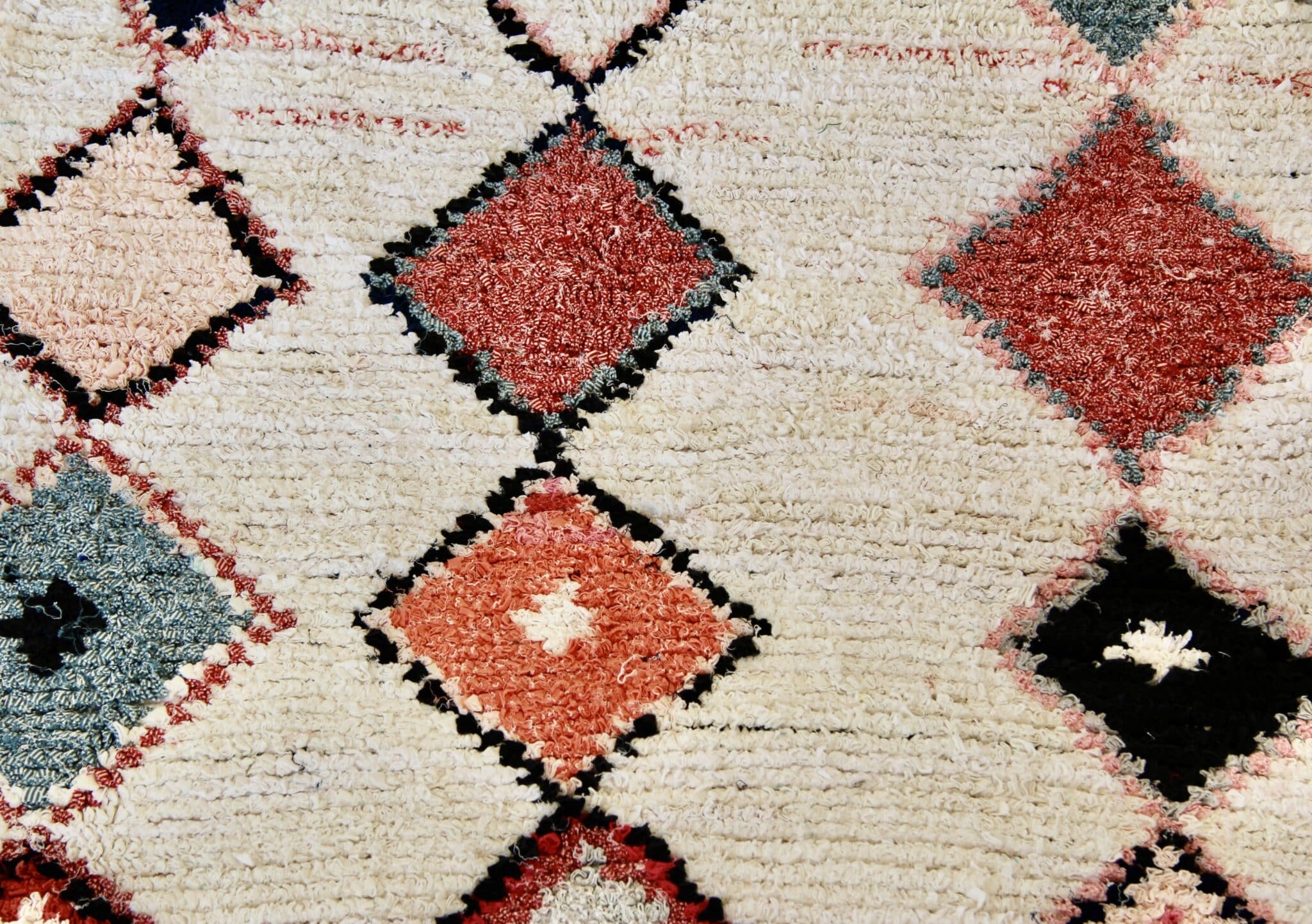 Boucherouite tæppe 102 x 136 cm 1 Boucherouite tæppe 102 x 136 cm