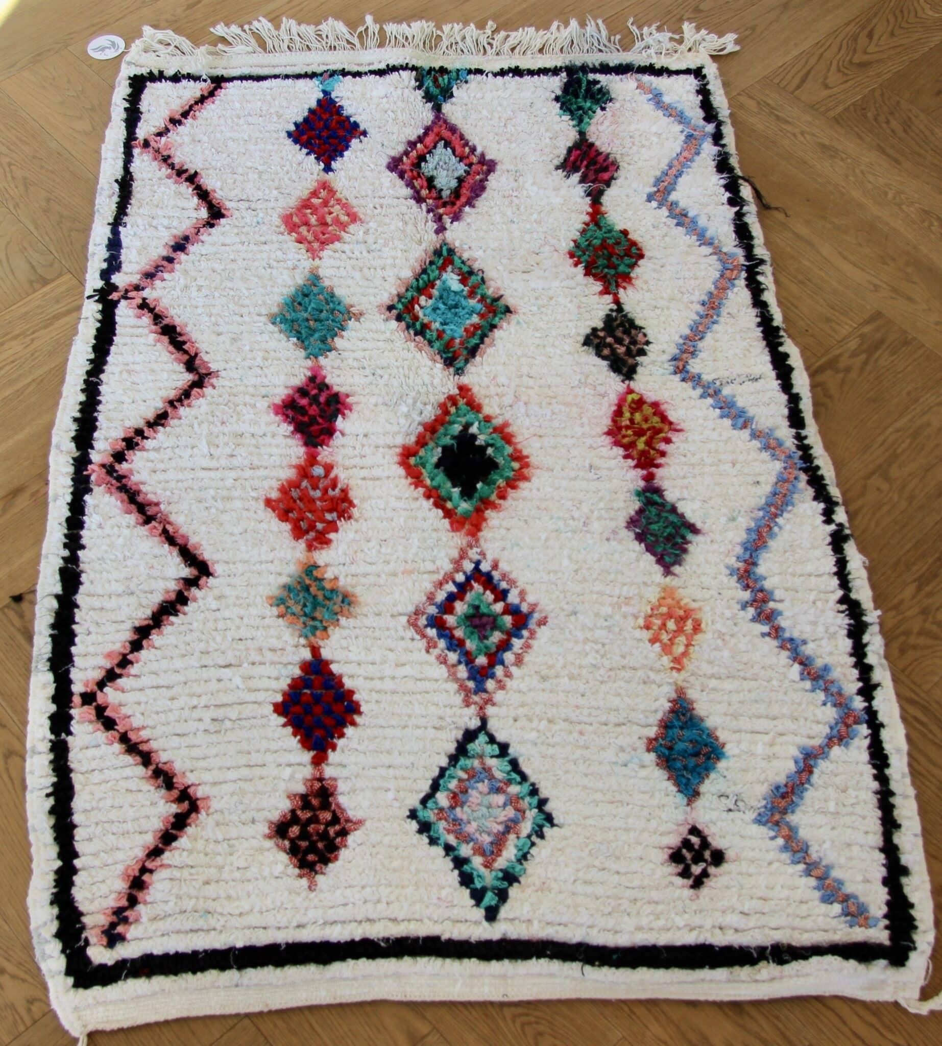 Boucherouite tæppe 100 x 150 cm 2 Boucherouite tæppe 100 x 150 cm - Image 2